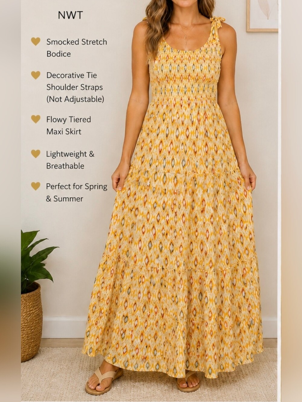 💎 Bailey Blue, Yellow Maxi dress NWT